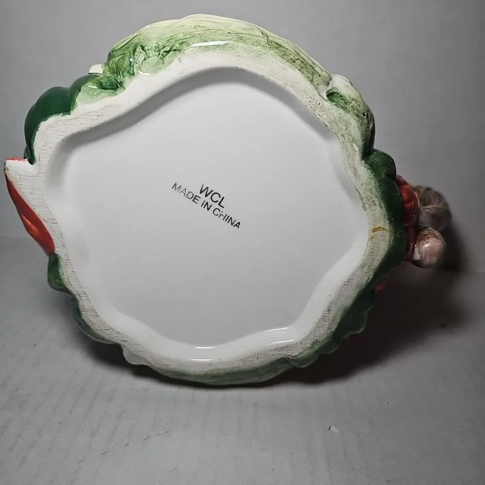 Vintage WCL Harvest Themed Pitcher Hand Painted Ceramic Rare MINT